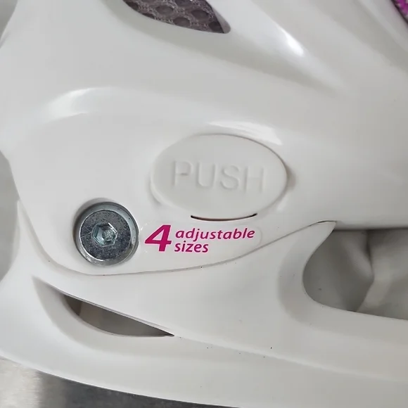 Adjustable White and Pink Ice Skates - Picture 11 of 11